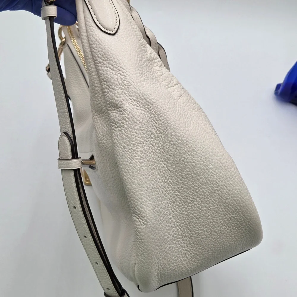 Coach Jules Hobo Bag White C9190 Pebbled Leather Shoulder Crossbody Purse